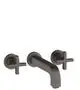 AXOR-HG-AXOR-Citterio-3-Loch-Waschtischarmatur-Unterputz-fuer-Wandmontage-mit-Auslauf-222-mm-Kreuzgriffen-und-Rosetten-Brushed-Black-Chrome-39143340 gallery number 1